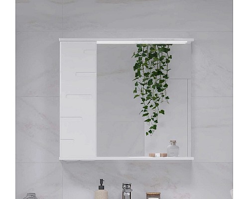 Зеркало со шкафом Volna Joli 70 L zsJOLI70.L-01 с подсветкой Белое