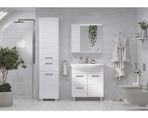 Зеркало со шкафом Volna Joli 70 L zsJOLI70.L-01 с подсветкой Белое