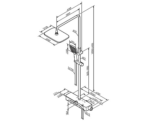 Душевая система AM.PM Func F078F722 Черная матовая