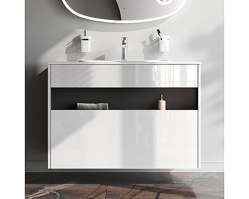 Тумба под раковину AM.PM Func 100 M8FFUX1001WG подвесная Белая глянцевая