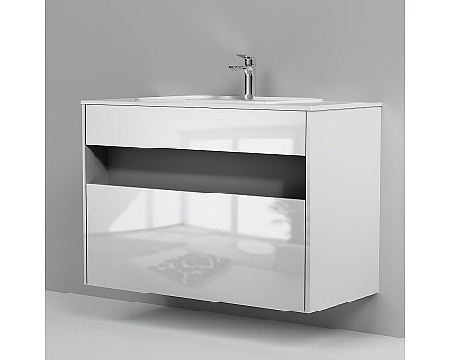 Тумба под раковину AM.PM Func 100 M8FFUX1001WG подвесная Белая глянцевая