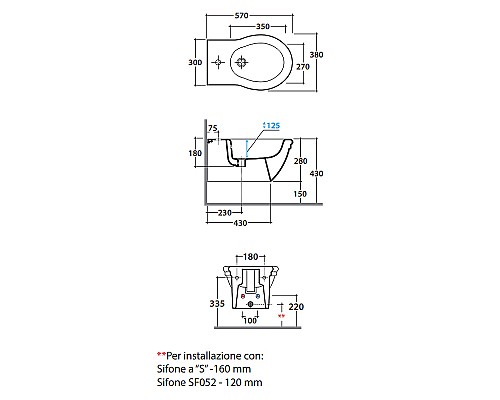 Биде Globo Paestum PAS10.BI*1 подвесное Белое