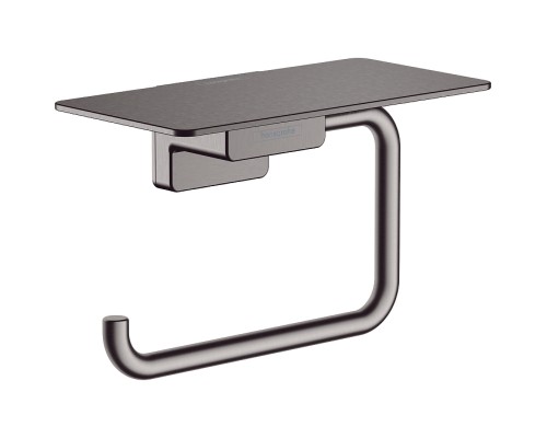 Держатель туалетной бумаги Hansgrohe AddStoris 41772340 с полкой Шлифованный черный хром