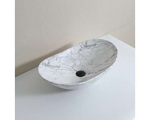 Раковина-чаша CeramaLux 63 1575 Белый мрамор