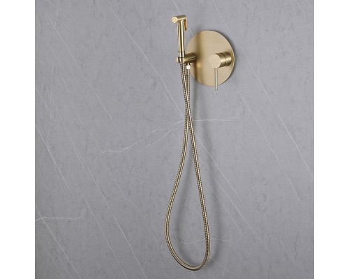 Гигиенический душ со смесителем Abber Emotion AF8826G Золото матовое