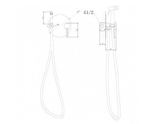 Гигиенический душ со смесителем Abber Emotion AF8826G Золото матовое