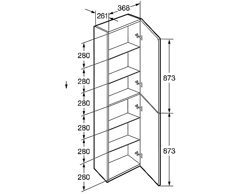 Шкаф пенал Roca Ona 40 A857635513 подвесной Зеленый матовый
