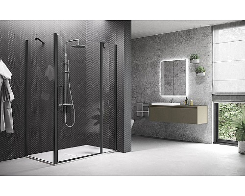 Душевая дверь Novellini Young 120 Y22P117-1H профиль Черный матовый стекло прозрачное Душевая дверь Novellini Young 120 Y22P117-1H профиль Черный матовый стекло прозрачное