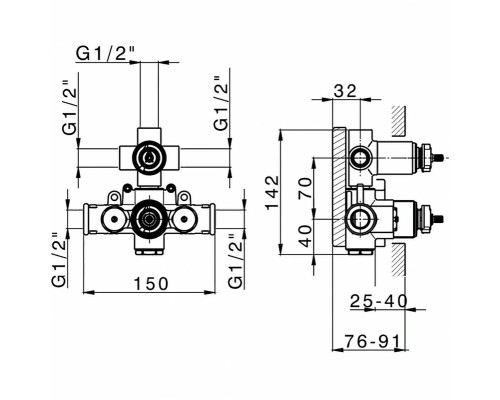 Скрытая часть для смесителя Cisal ZA01820104 G 1/2