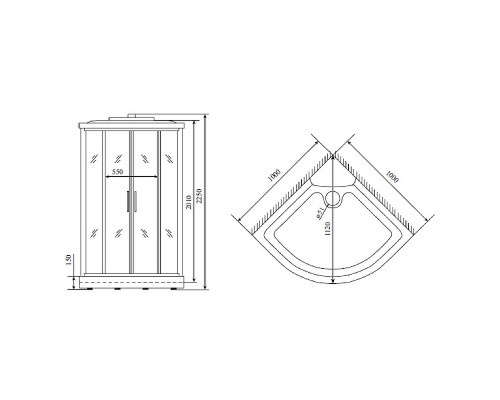 Душевая кабина Timo Standart 100x100 без гидромассажа