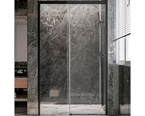 Душевая дверь Veconi Premium Trento PTD-30B 150 PTD30-B-150-01-C4 профиль Черный матовый стекло прозрачное