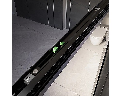 Душевая дверь Veconi Premium Trento PTD-30B 150 PTD30-B-150-01-C4 профиль Черный матовый стекло прозрачное