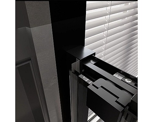 Душевая дверь Veconi Premium Trento PTD-30B 150 PTD30-B-150-01-C4 профиль Черный матовый стекло прозрачное