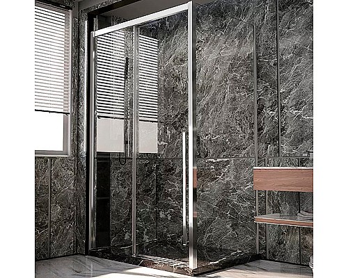 Душевая стенка Veconi Premium Trento SP-30CH 90 SP30-CH-90-01-C4 профиль Хром стекло прозрачное