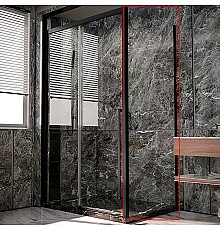 Душевая стенка Veconi Premium Trento SP-30B 100 SP30-B-100-01-C4 профиль Черный матовый стекло прозрачное