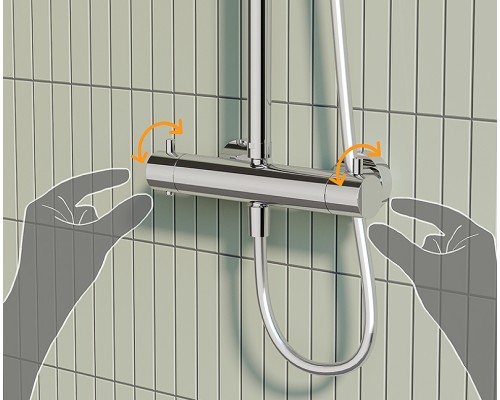 Душевая система Vitra Aquaheat Bliss A47201EXP с термостатом Хром