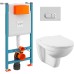 Комплект унитаза с инсталляцией Vitra Normus L-box с сиденьем Микролифт и клавишей смыва Хром глянцевый