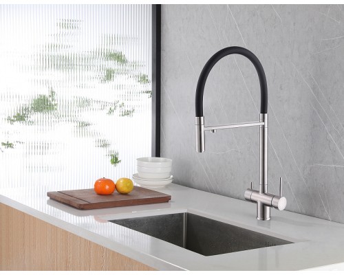 Смеситель для кухни Abber Wasser Kreis AF81141 Хром Черный матовый