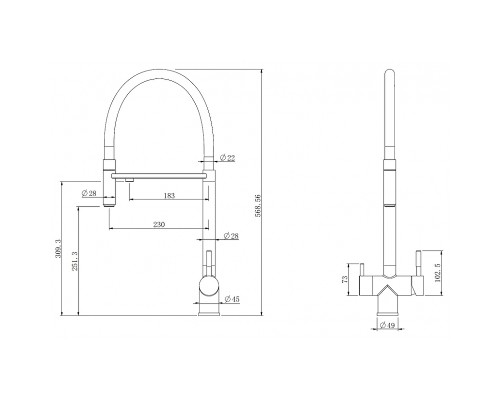 Смеситель для кухни Abber Wasser Kreis AF81141 Хром Черный матовый