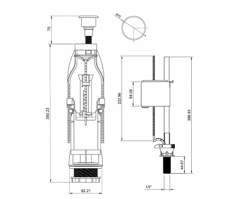 Сливная арматура Berges Eko 11 030311 с нижней подводкой
