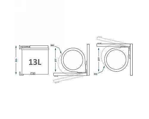Ведро для мусора Alveus Albio 13L 224309 Хром