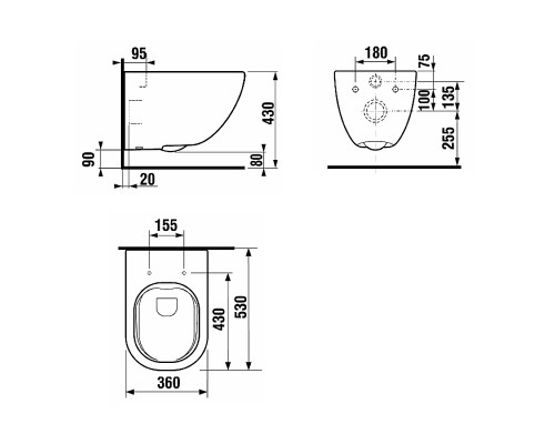 Унитаз Laufen Base 8.66E1.0.000.000.1 подвесной с сиденьем Микролифт