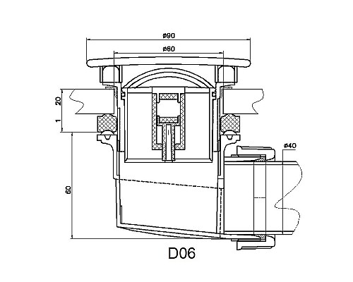 Сифон для душевого поддона RGW Velplex QYD-06 18241106-04 Черный
