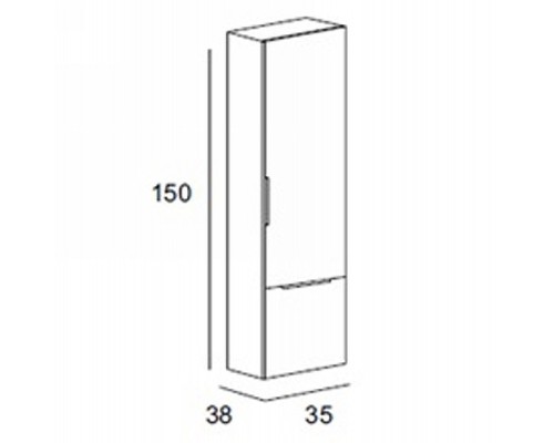 Шкаф пенал Cezares Premium 35 55504 подвесной Grigio nuvola