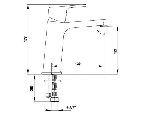 Смеситель для раковины E.C.A. Tiera 103508989EX Черный глянец