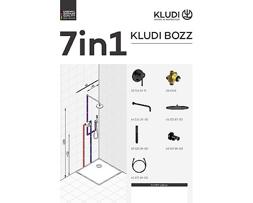 Душевая система Kludi Bozz 387363976 Черная матовая