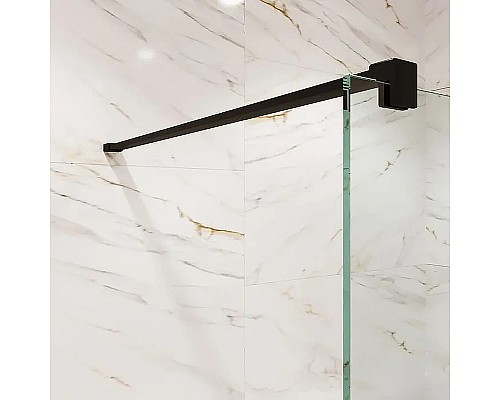 Душевая перегородка Reflection Walk in 100 RX200100CBL-13 профиль Черный матовый стекло прозрачное