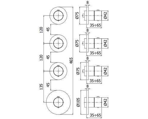 Смеситель для душа Paffoni Modular Box MDE019CR с термостатом Хром