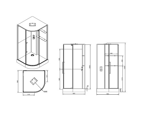 Душевая кабина Black&White Galaxy G8891 100х100 889100 с паром без гидромассажа