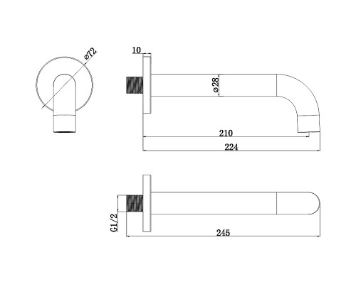 Излив для смесителя Whitecross Y gold Y1200GL Золото