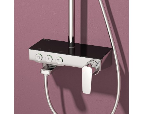 Душевая система Teska Niagara NG3501S с термостатом Хром Черное стекло