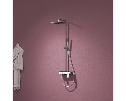 Душевая система Teska Niagara NG3501S с термостатом Хром Черное стекло