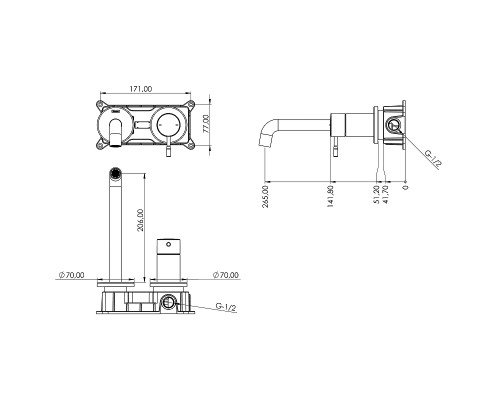 Смеситель для раковины Teska Atlas E5706 Хром