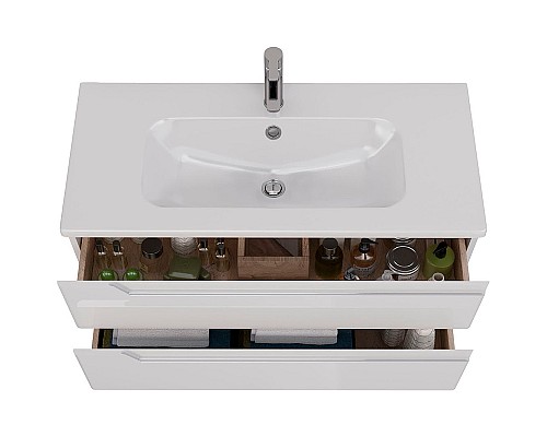 Тумба под раковину Lemark Miano 100 LM06M100T подвесная Белый глянец