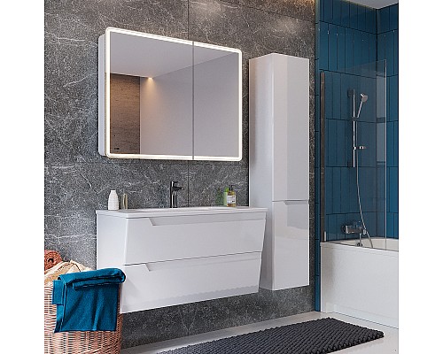 Тумба под раковину Lemark Miano 100 LM06M100T подвесная Белый глянец