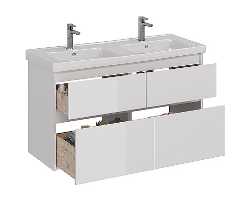 Тумба под раковину Lemark Combi 125 LM03C125T подвесная Белый глянец Тумба под раковину Lemark Combi 125 LM03C125T подвесная Белый глянец