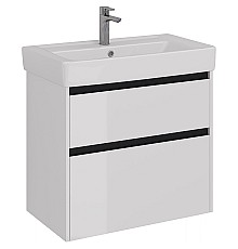 Тумба под раковину Lemark Combi 80 LM03C80T-black подвесная Белый глянец