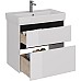Тумба под раковину Lemark Combi 80 LM03C80T-black подвесная Белый глянец