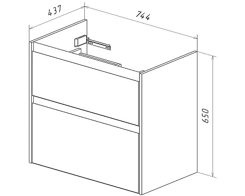 Тумба под раковину Lemark Combi 80 LM03C80T-black подвесная Белый глянец