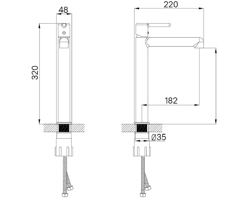 Смеситель для раковины Iddis Aiger AIGBL01i01 Черный матовый