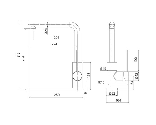 Смеситель для кухни Iddis Rule RULBLL0i05 Черный матовый