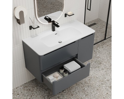Тумба с раковиной Iddis Edifice 100 EDI10D0i95K подвесная Темно-серая