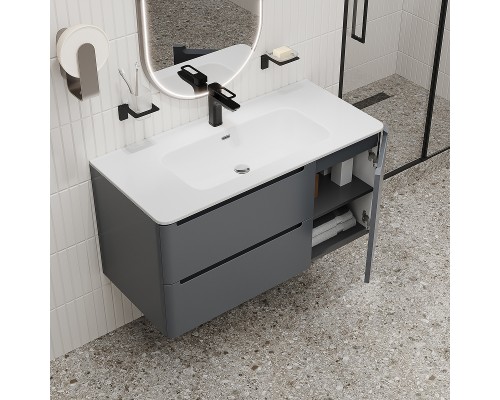 Тумба с раковиной Iddis Edifice 100 EDI10D0i95K подвесная Темно-серая