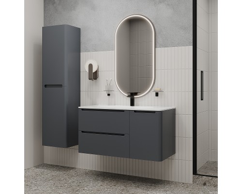 Тумба с раковиной Iddis Edifice 100 EDI10D0i95K подвесная Темно-серая