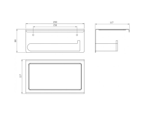 Держатель туалетной бумаги Milacio Ultra MCU.963.GD Брашированное золото