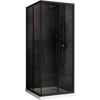 Душевой уголок Abber Schwarzer Diamant 100x100 профиль Черный стекло тонированное